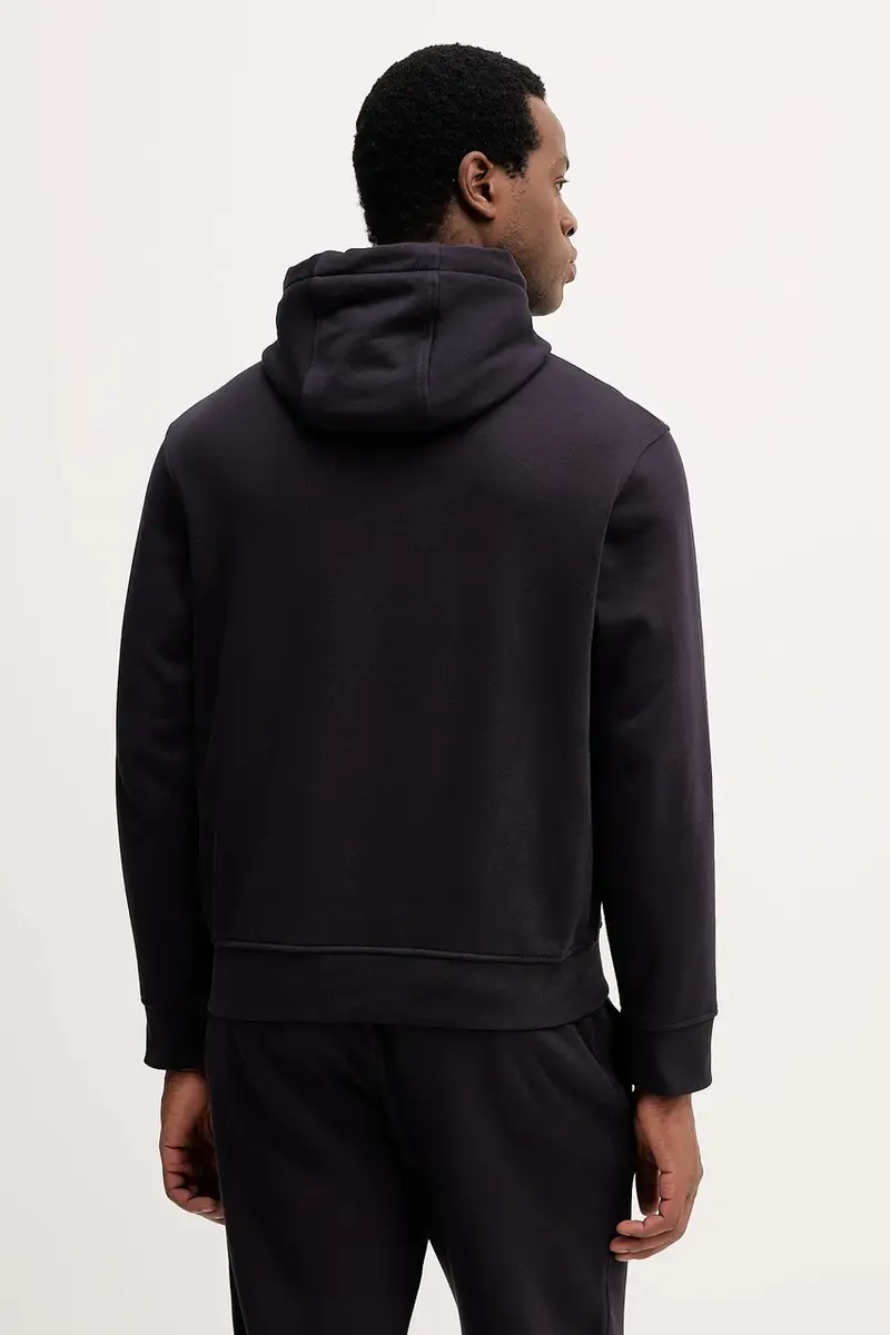 felpa in cotone uomo colore blu navy con cappuccio XM001380 AF10830 miniatura 3