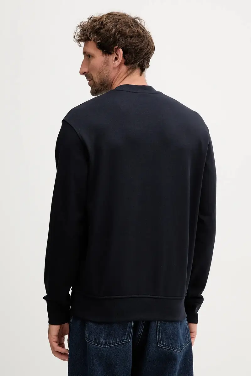 felpa in cotone uomo colore blu navy XM001284 AF20934 miniatura 2