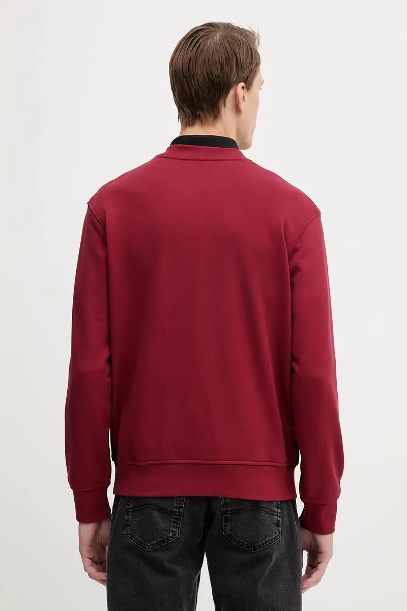 felpa in cotone uomo colore granata con applicazione XM001284 AF20934 miniatura 3