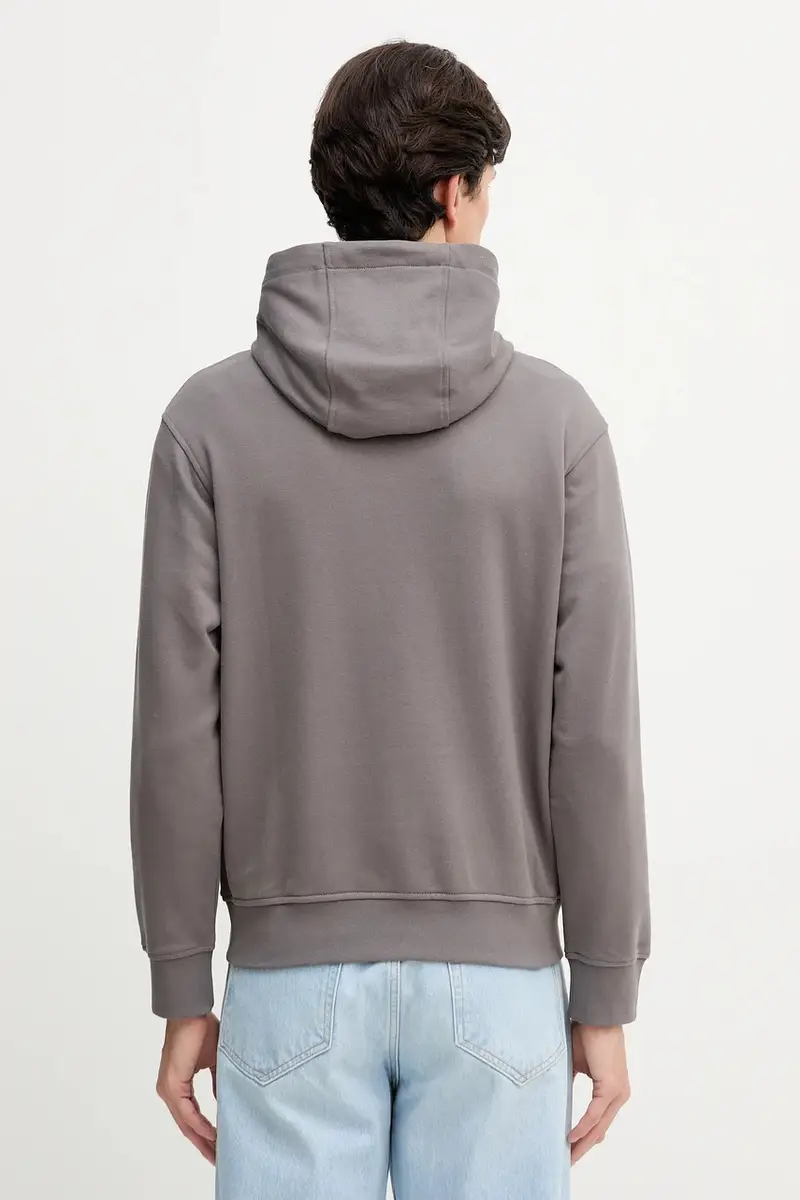 felpa in cotone uomo colore grigio con cappuccio XM001294 AF20934 miniatura 3