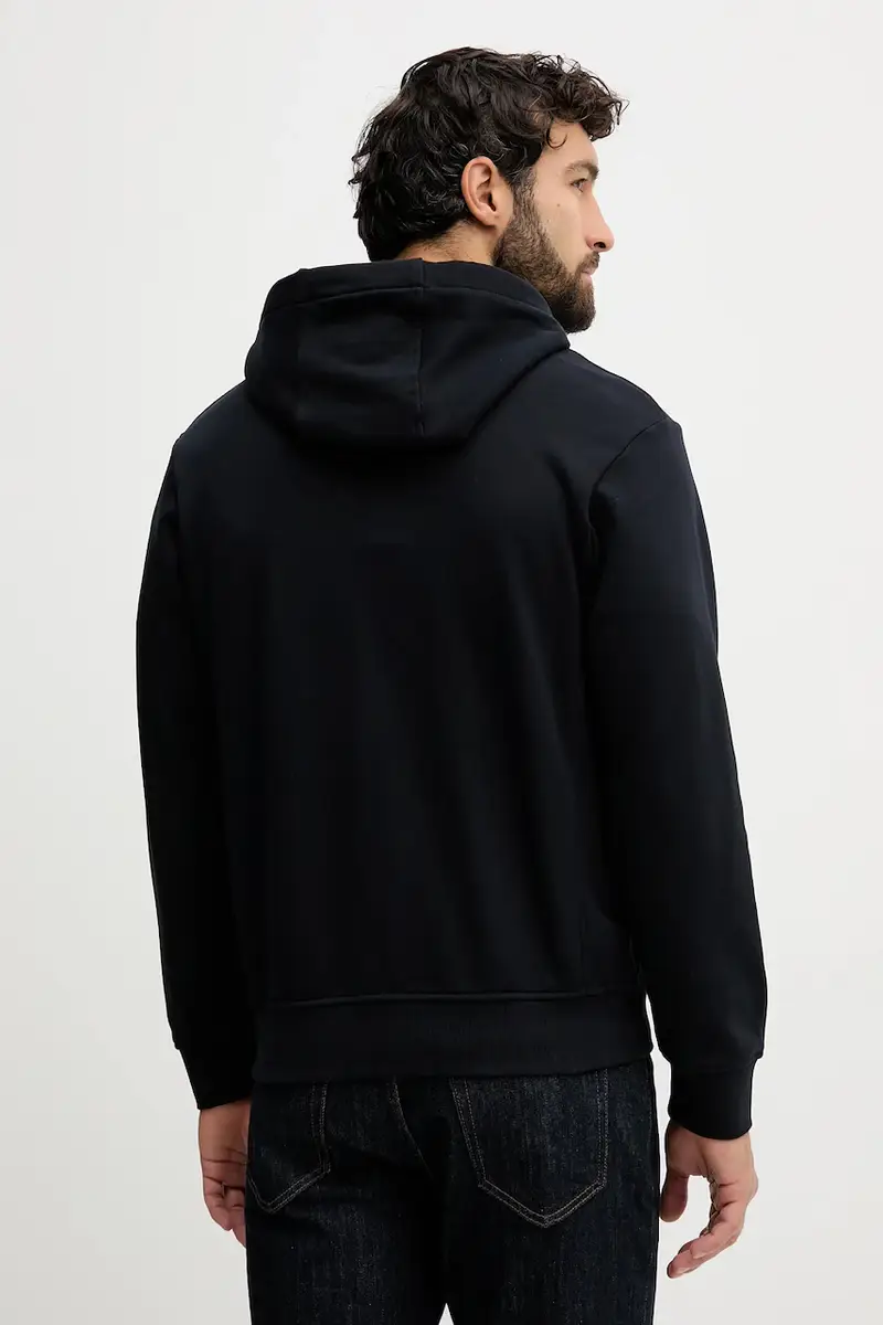 felpa in cotone uomo colore nero con cappuccio XM001293 AF20934 Blu navy miniatura 3