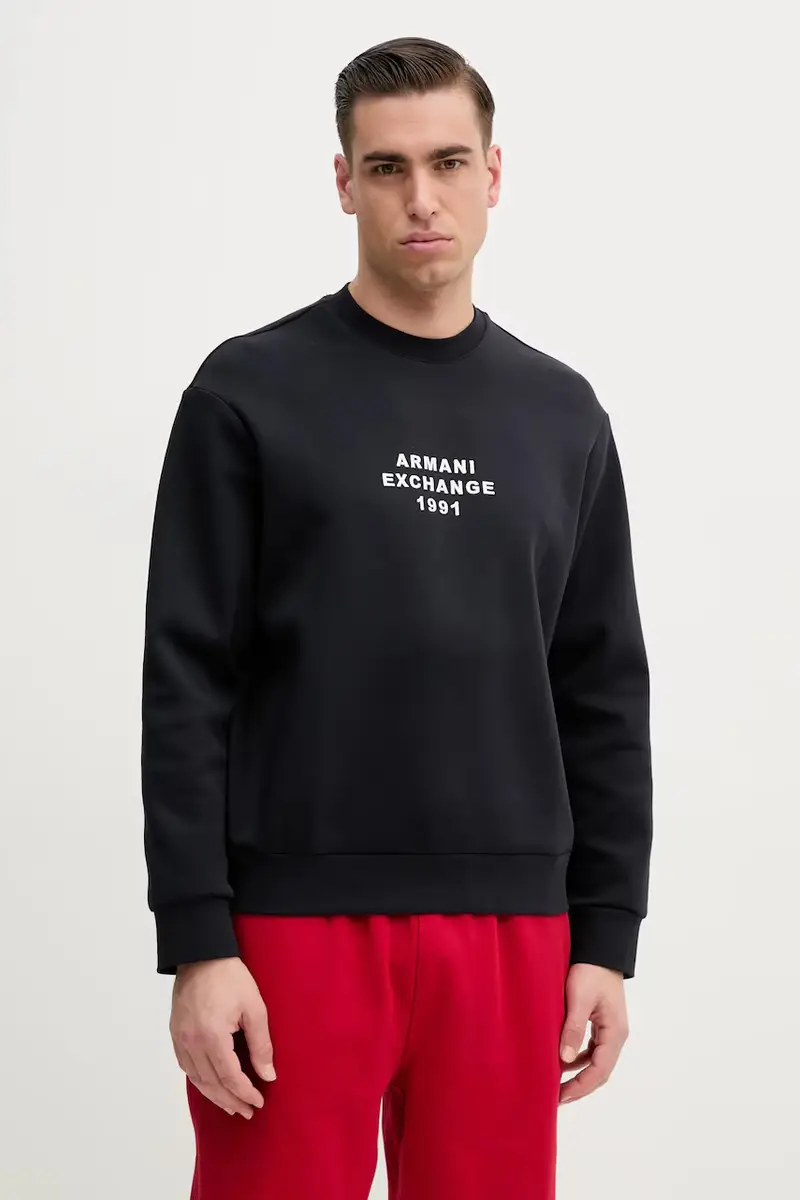 felpa uomo colore blu navy con applicazione XM000460 AF10818