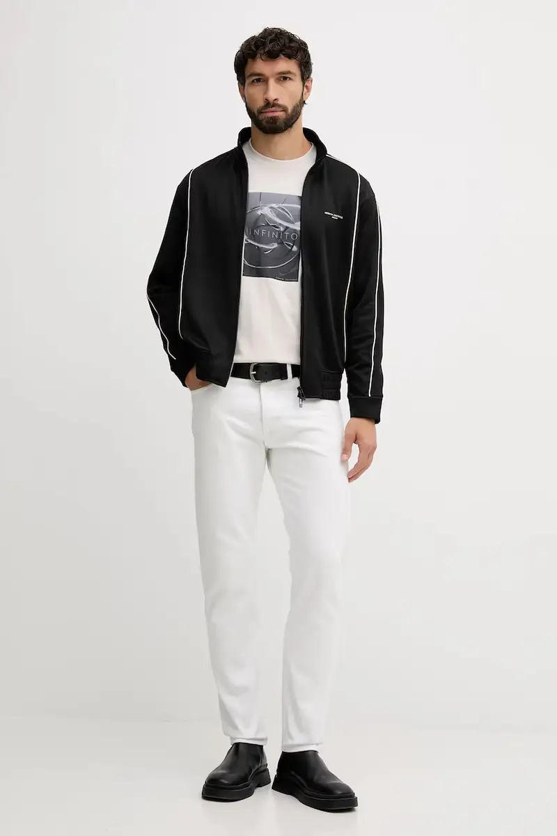 felpa uomo colore nero con applicazione XM001357 AF16278 miniatura 2