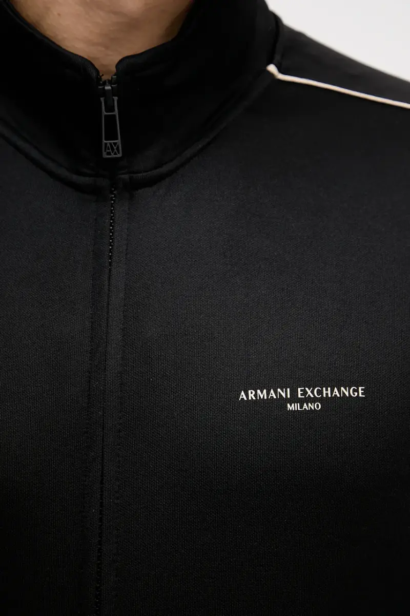 felpa uomo colore nero con applicazione XM001357 AF16278 miniatura 5