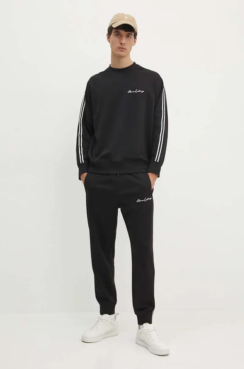 felpa uomo colore nero con cappuccio con applicazione 8NZMSG Z9N1Z miniatura 2