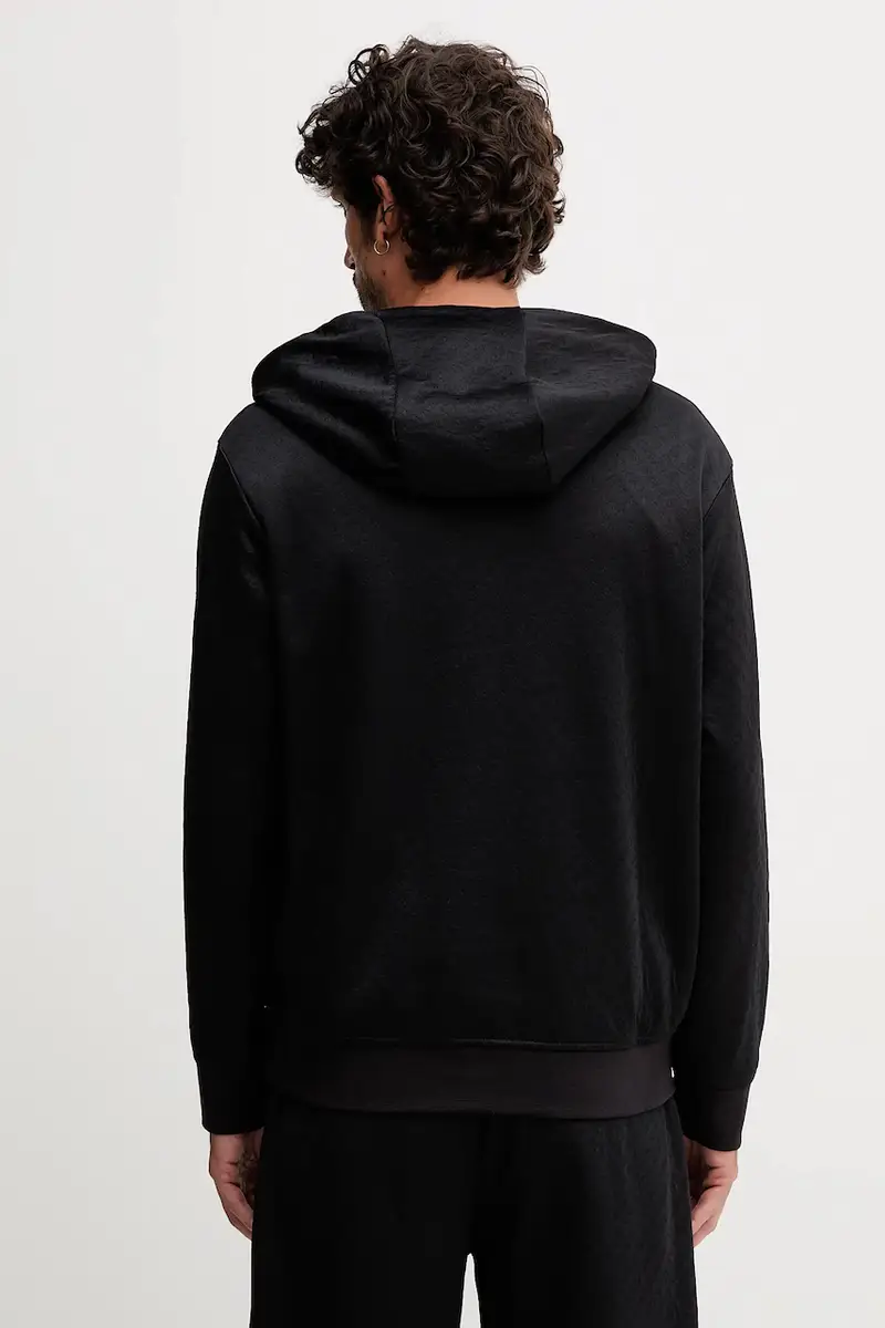 felpa uomo colore nero con cappuccio XM001355 AF16259 miniatura 3