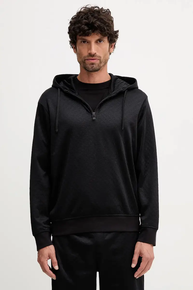 felpa uomo colore nero con cappuccio XM001355 AF16259