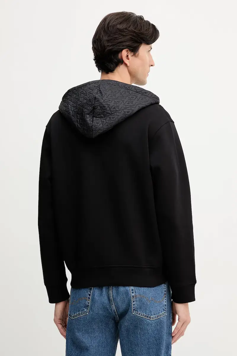 felpa uomo colore nero con cappuccio XM001891 AF10818 miniatura 3