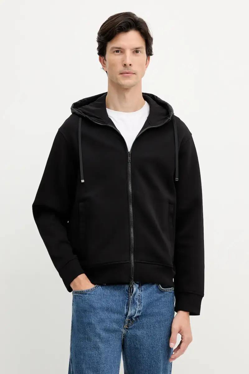 felpa uomo colore nero con cappuccio XM001891 AF10818