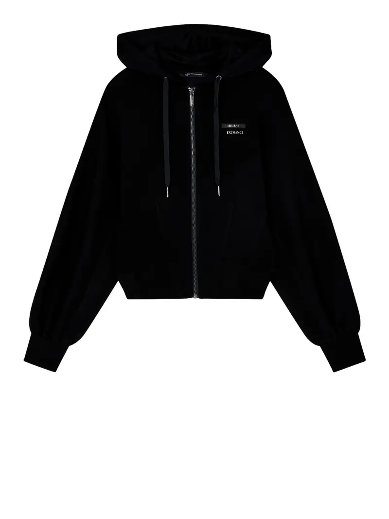 felpa zip armani exchange da donna - nero