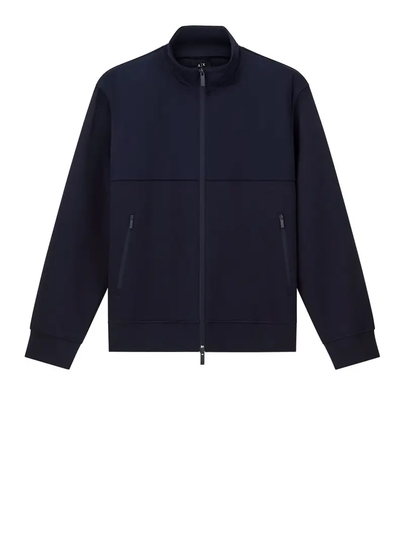 felpa zip armani exchange da uomo - blu