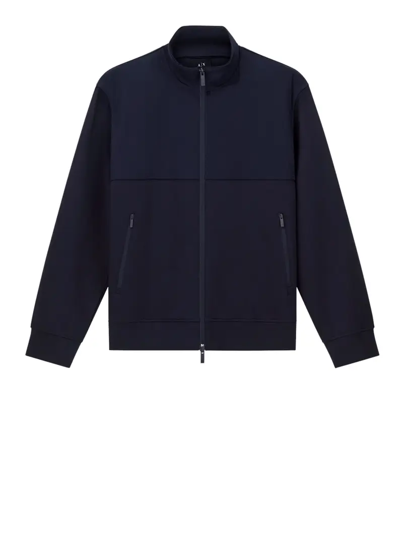 felpa zip armani exchange da uomo - blu