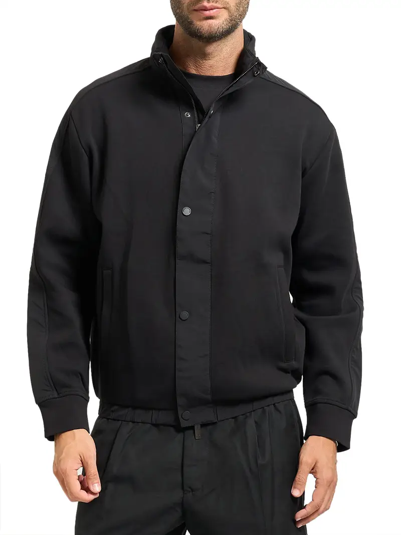 felpa zip armani exchange da uomo - nero