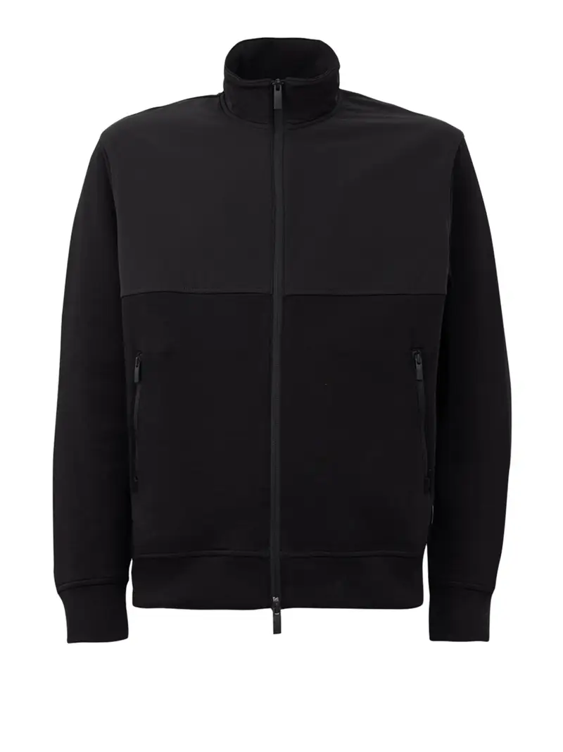 felpa zip armani exchange da uomo - nero