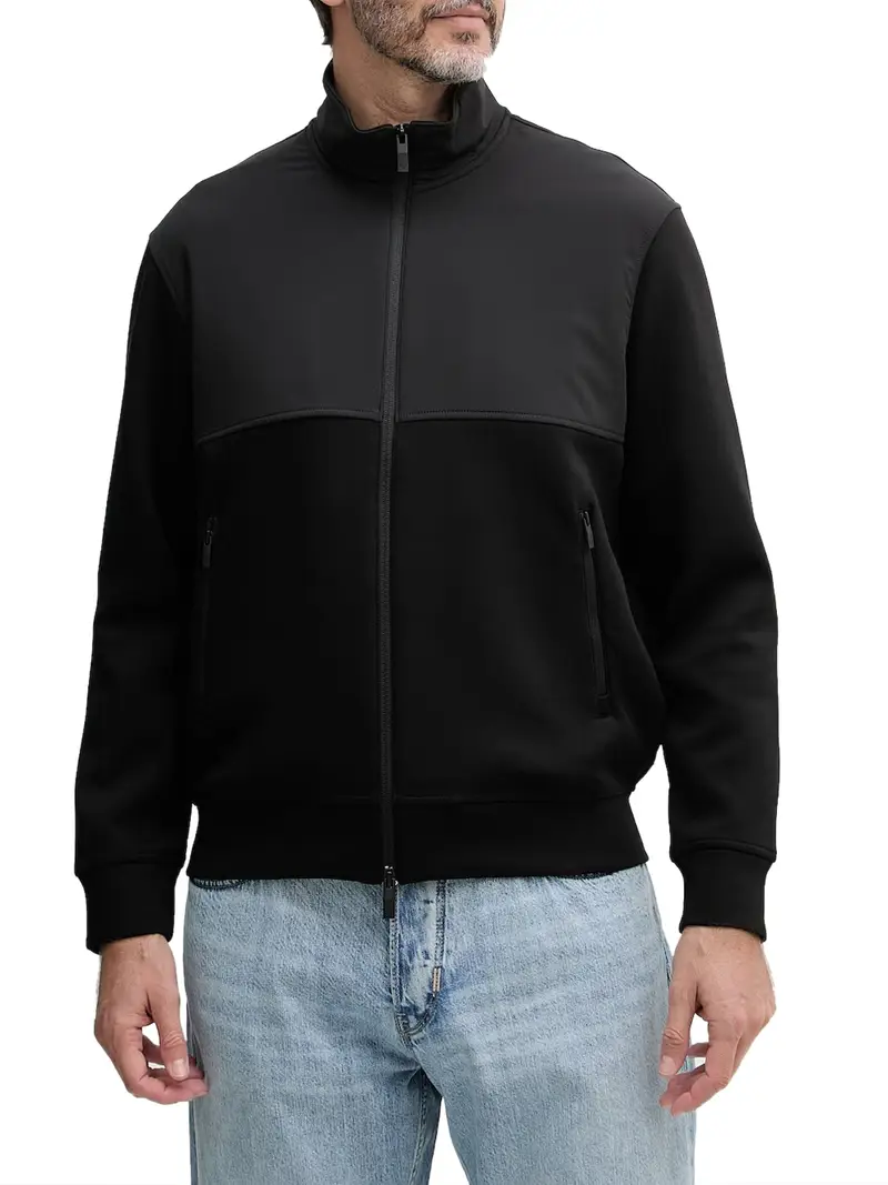 felpa zip armani exchange da uomo - nero