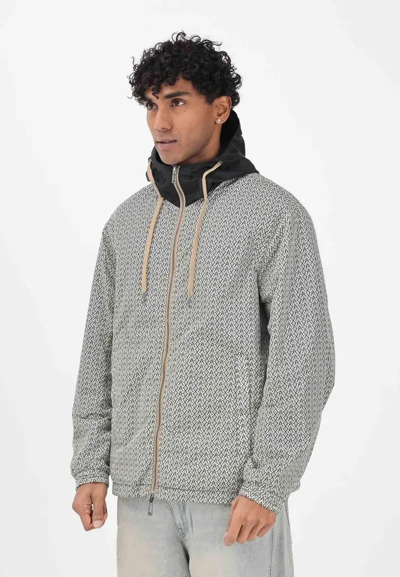 Giacca a vento reversibile multicolore da uomo