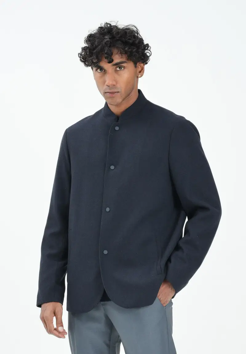 Giacca blu da uomo miniatura 2