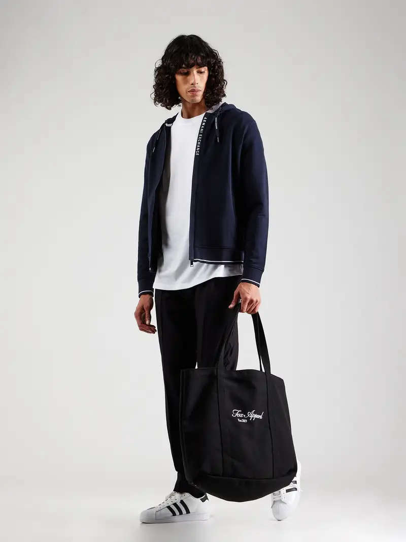 ARMANI EXCHANGE Giacca di felpa blu notte / bianco miniatura 3