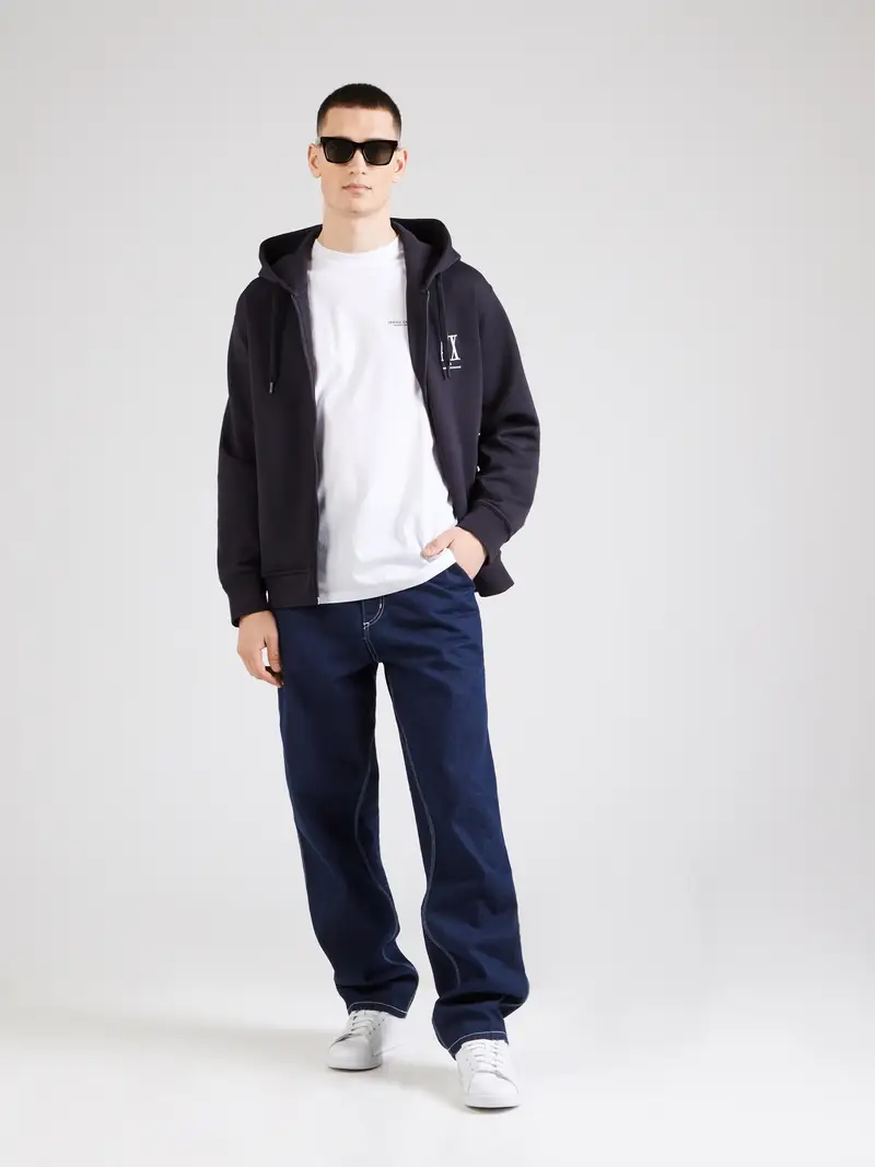 ARMANI EXCHANGE Giacca di felpa marino / bianco miniatura 3