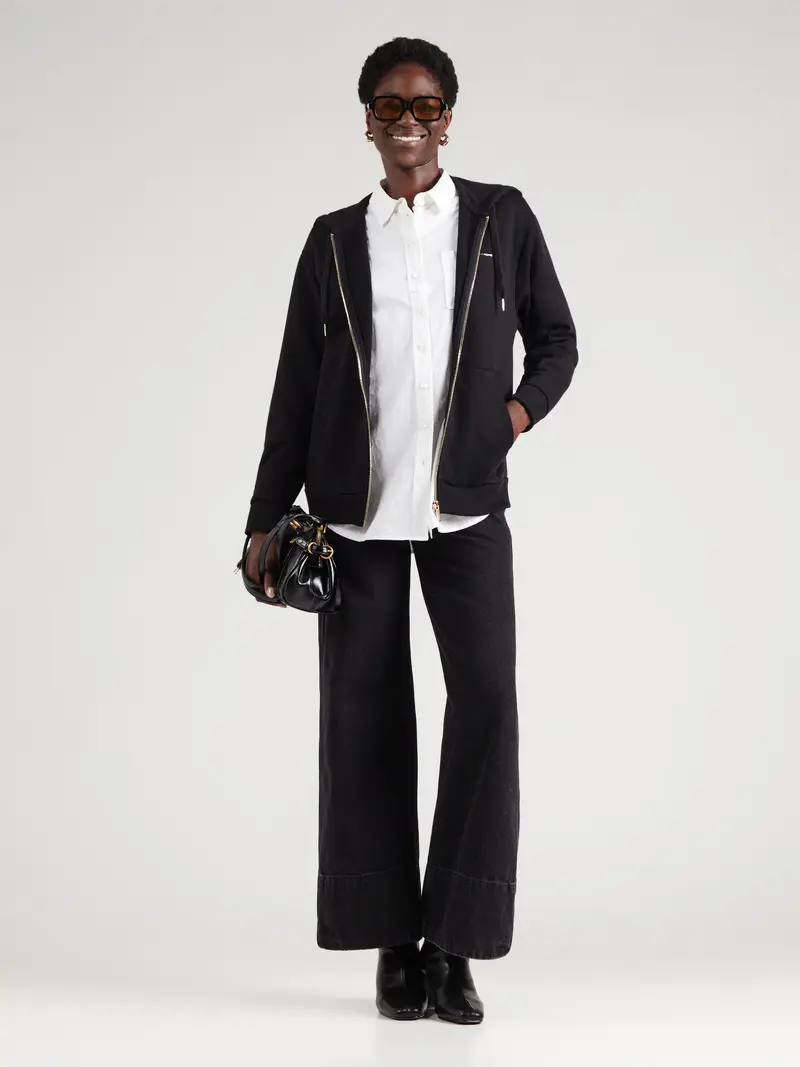 Giacca di felpa mocca / nero miniatura 3