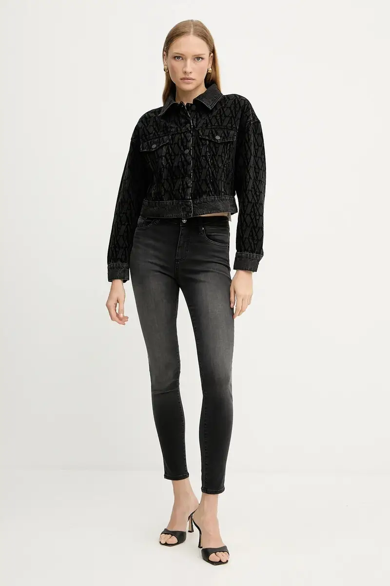 giacca di jeans colore nero XW000819 AF16092 miniatura 2