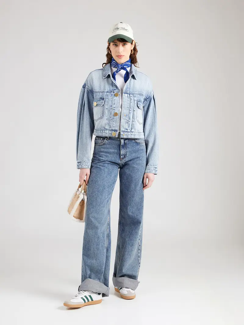 Giacca di mezza stagione blu denim miniatura 2