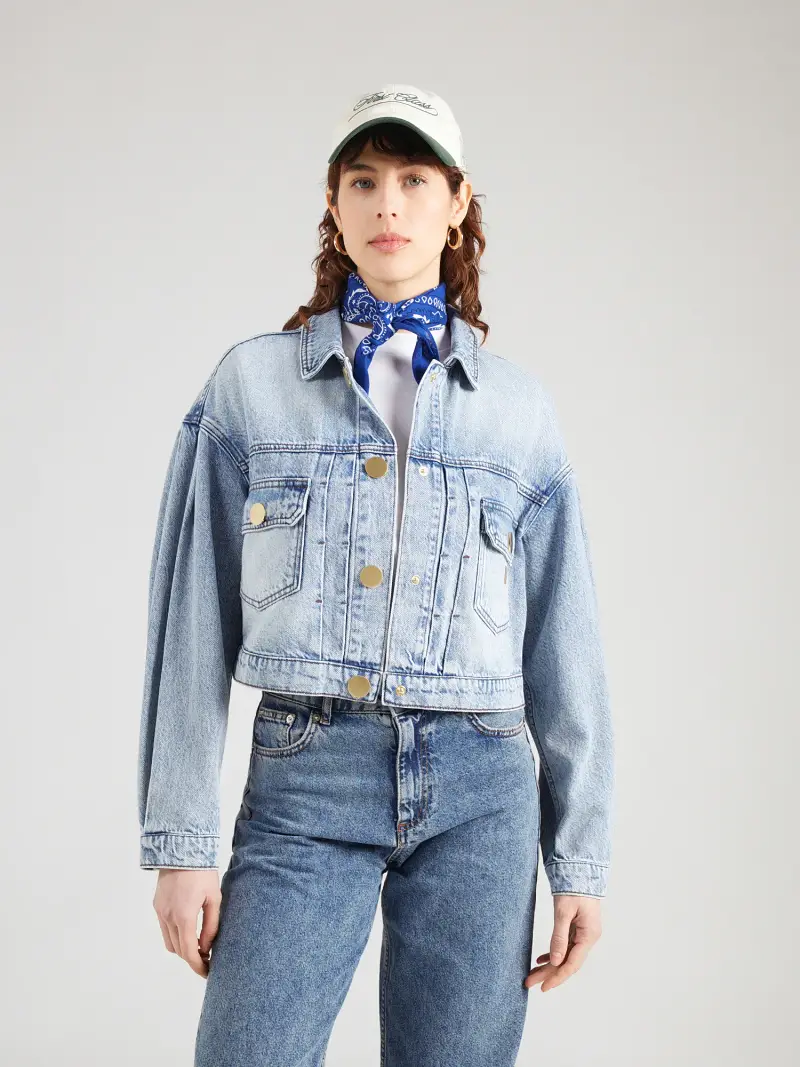 Giacca di mezza stagione blu denim miniatura 3