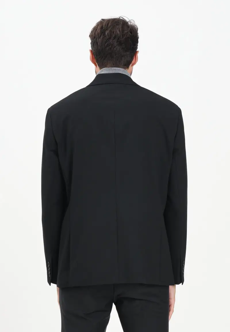 Giacca doppiopetto nera da uomo miniatura 3