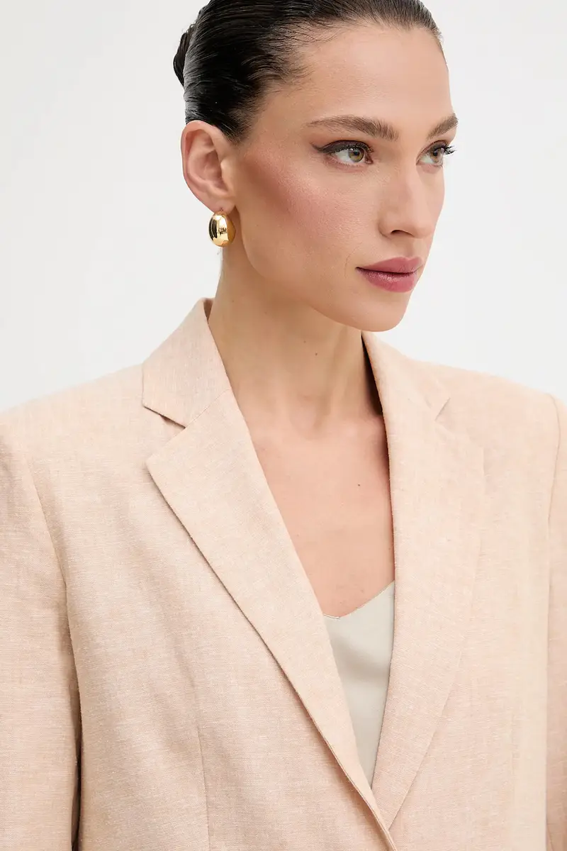 giacca in lino Beige miniatura 4