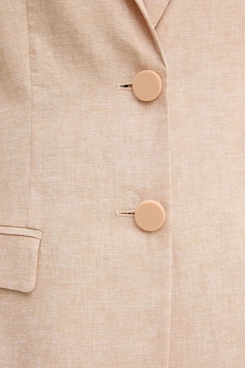 giacca in lino Beige miniatura 5