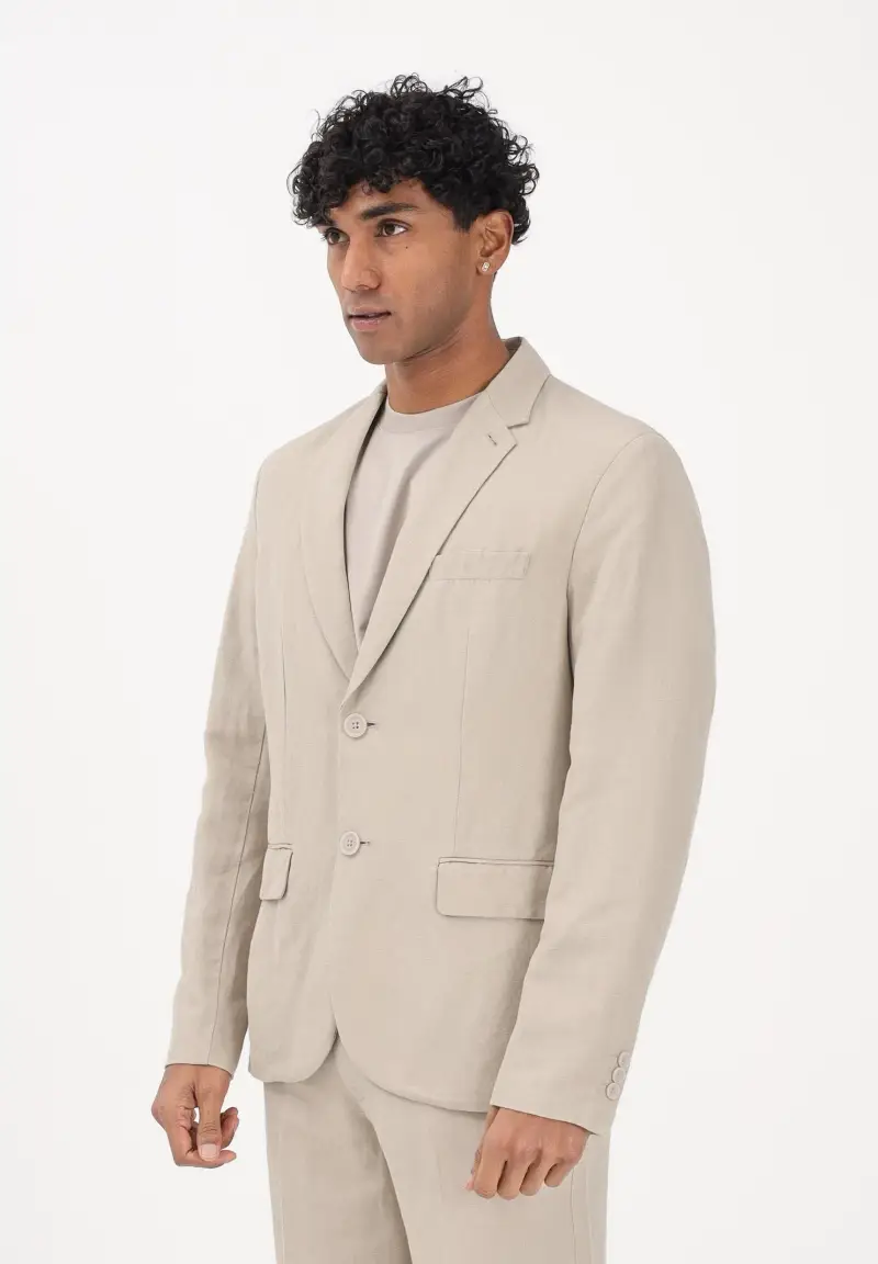 Giacca in lino beige da uomo