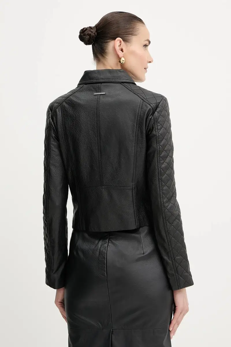 giacca in pelle colore nero XW000654 AF16212 miniatura 3