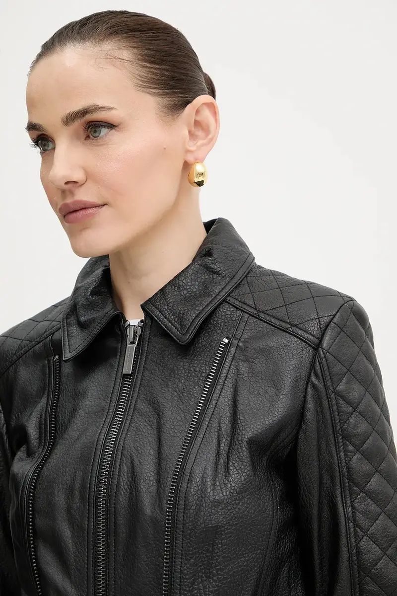 giacca in pelle colore nero XW000654 AF16212 miniatura 4