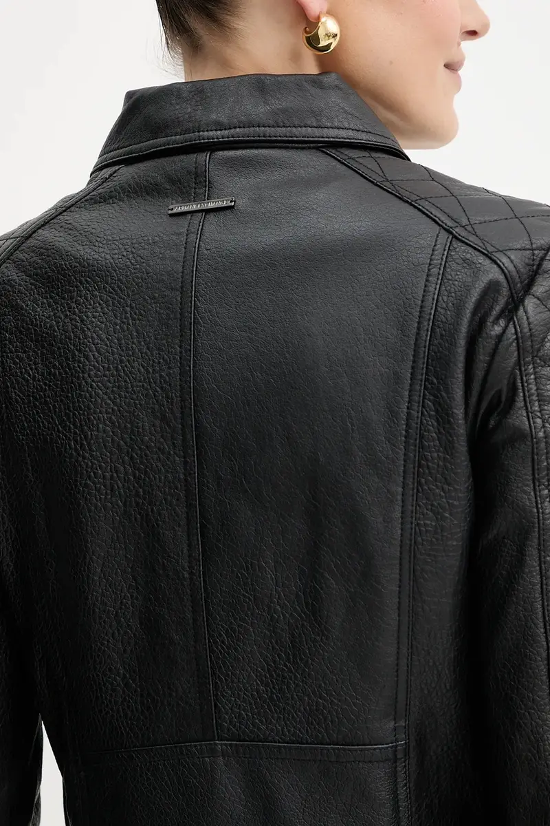 giacca in pelle colore nero XW000654 AF16212 miniatura 5