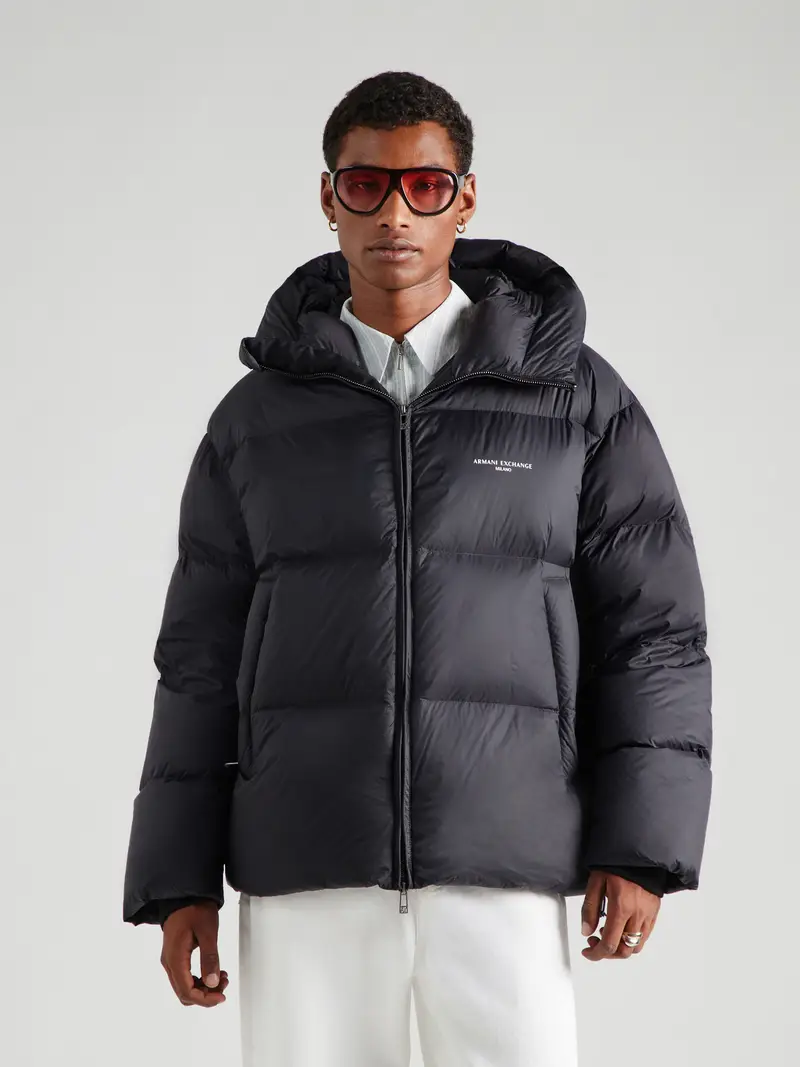 Giacca invernale Down nero / bianco miniatura 2