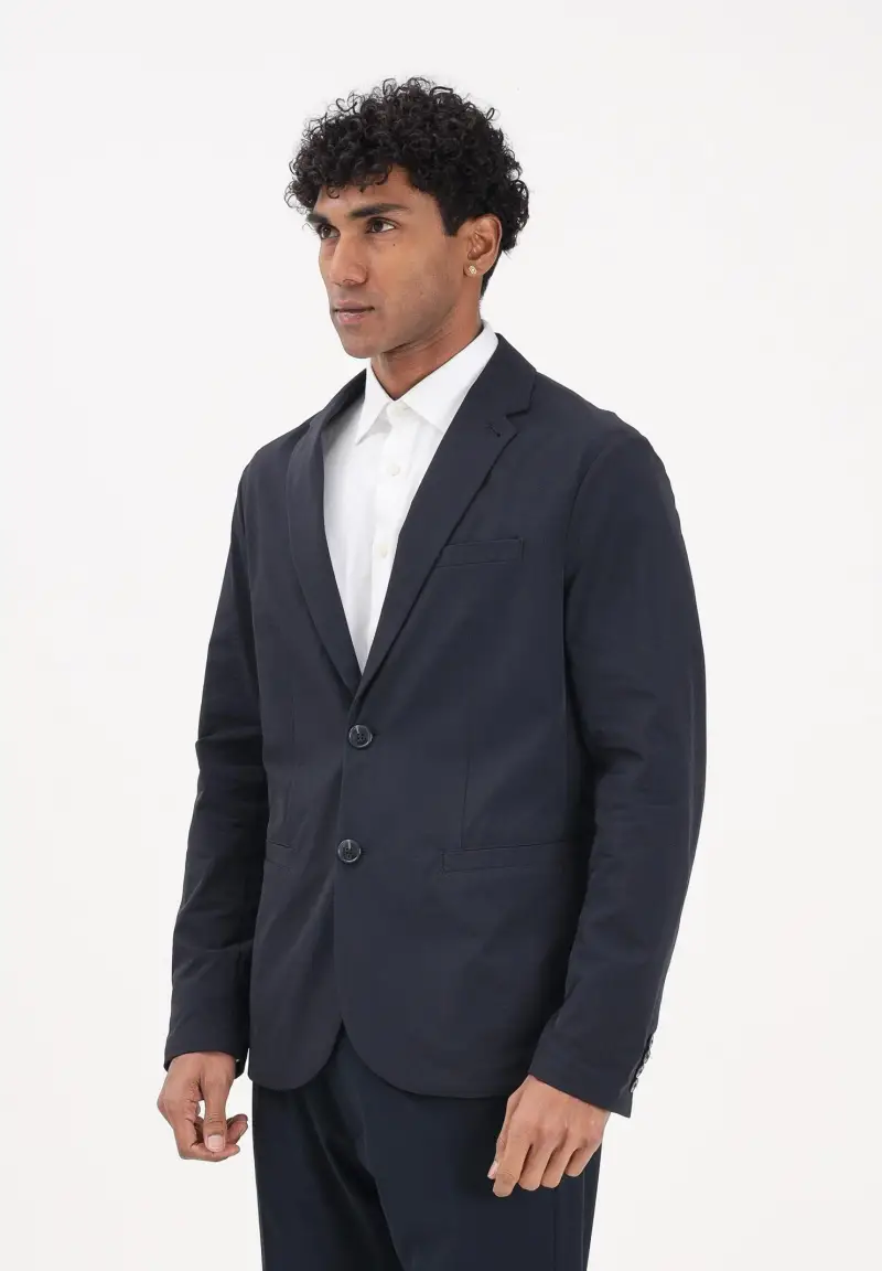 Giacca monopetto blu da uomo