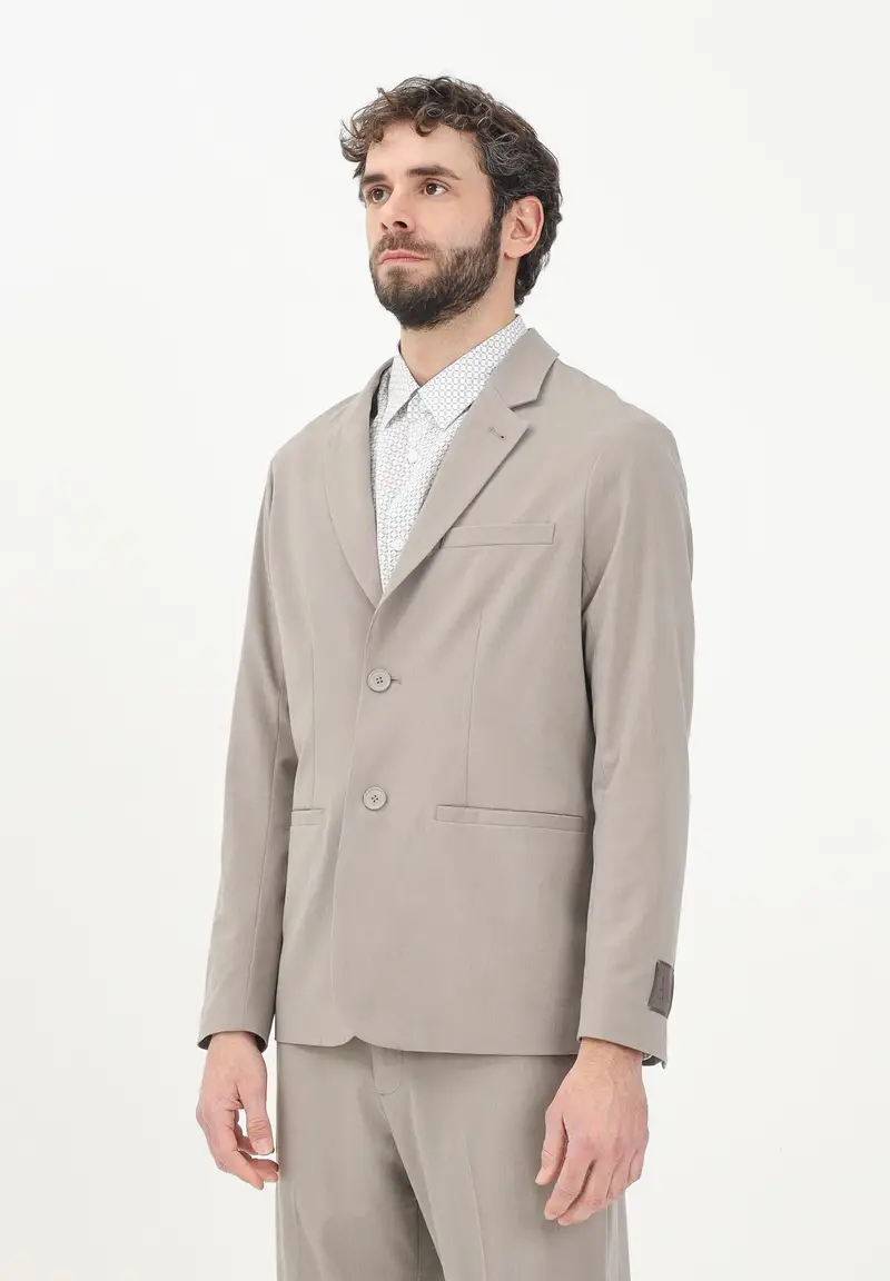 ARMANI EXCHANGE Giacca monopetto color fango da uomo