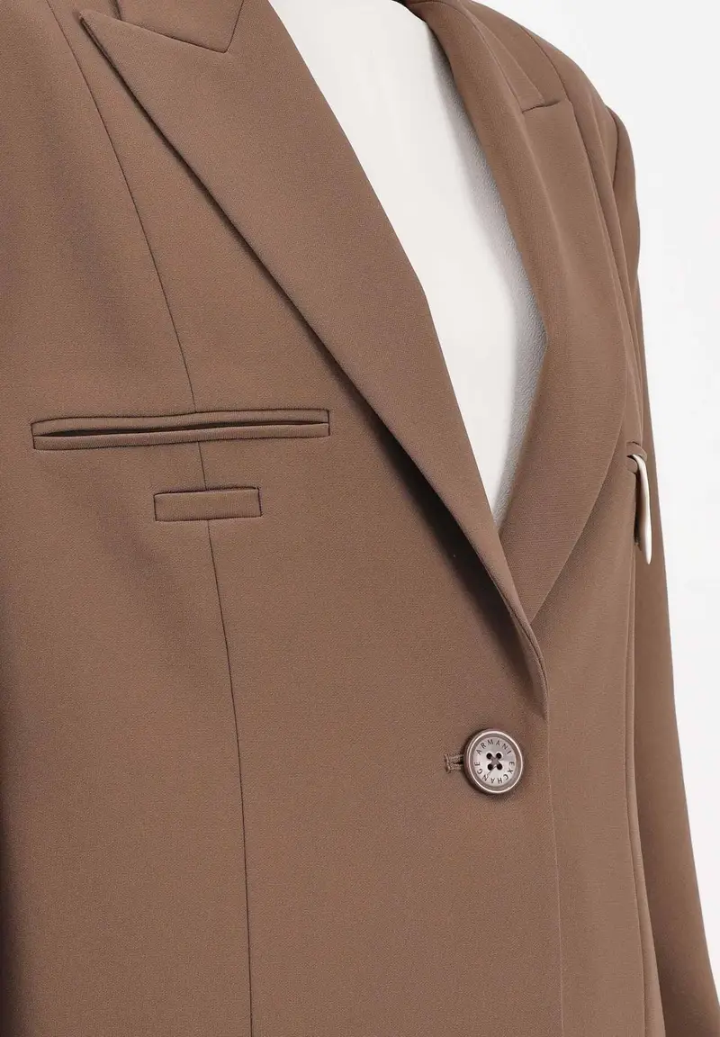 Giacca monopetto marrone da donna miniatura 3