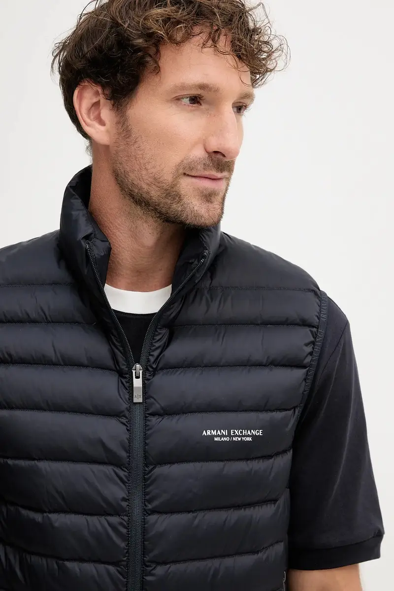 gilet in piuma colore blu navy XM001576 AF16927 miniatura 4