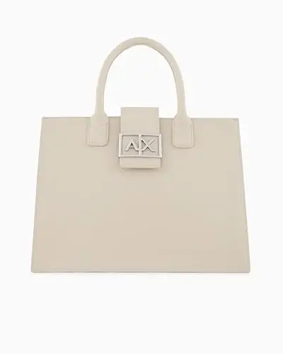 Armani Exchange Jodie, Sustainable, Logo Plate Closure, Medium Tote Donna, Miraggio, Taglia Unica