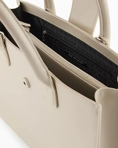 Armani Exchange Jodie, Sustainable, Logo Plate Closure, Medium Tote Donna, Miraggio, Taglia Unica miniatura 2