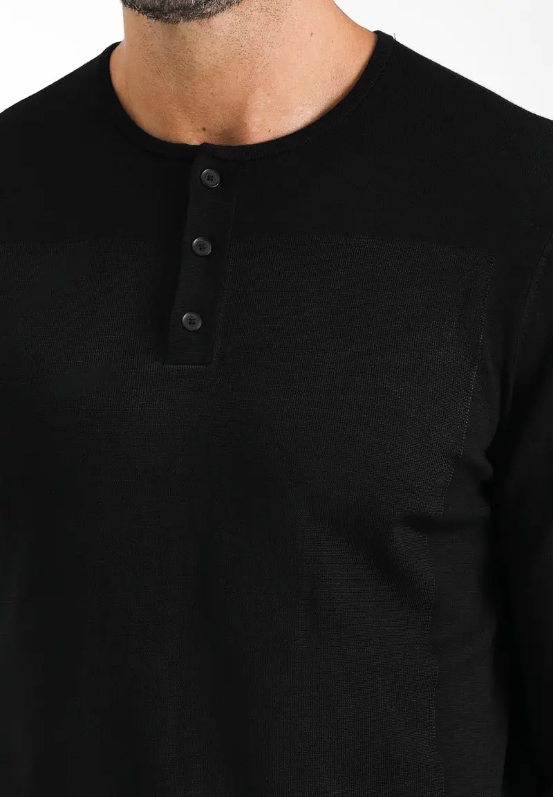 ARMANI EXCHANGE Maglia girocollo nera da uomo in maglia leggera miniatura 2