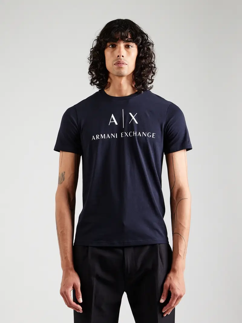 ARMANI EXCHANGE Maglietta '8NZTCJ' navy / bianco miniatura 2