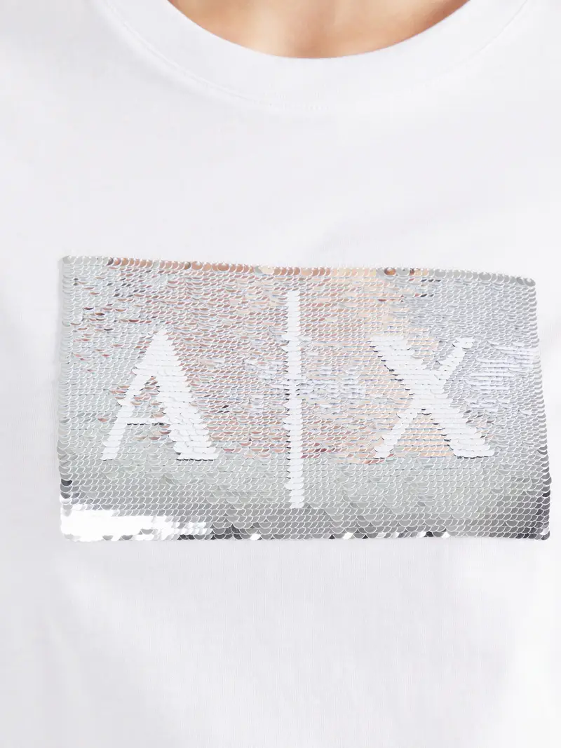 ARMANI EXCHANGE Maglietta argento / bianco miniatura 2