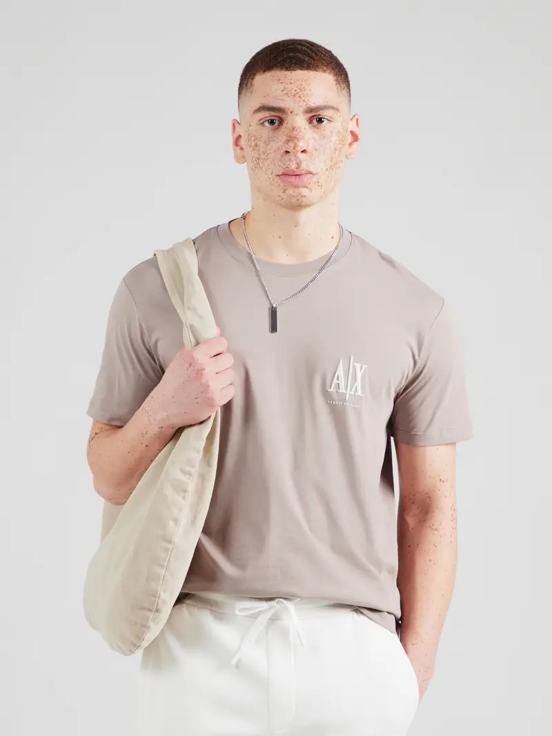 ARMANI EXCHANGE Maglietta beige / bianco miniatura 3