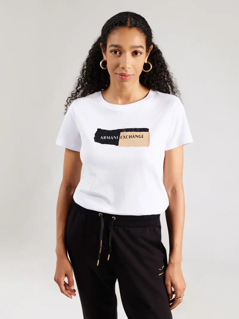 Maglietta beige / nero / bianco miniatura 2