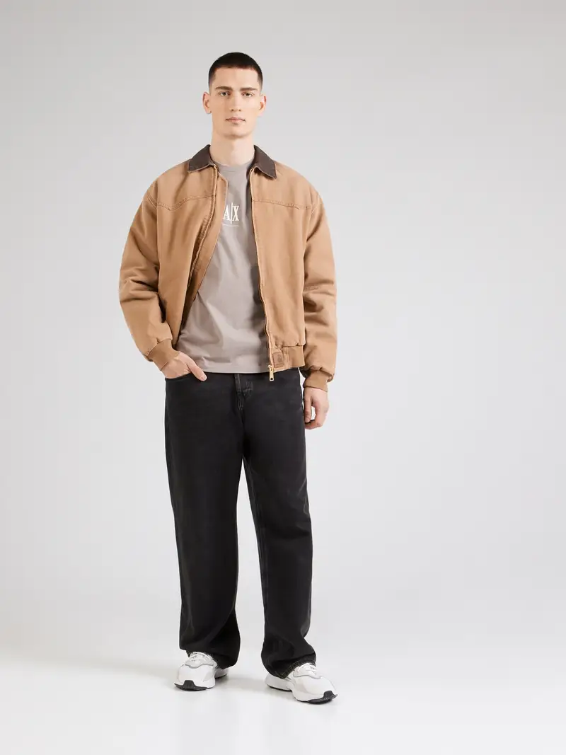 ARMANI EXCHANGE Maglietta beige scuro / bianco miniatura 3