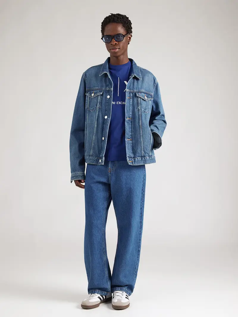 Maglietta blu cobalto / bianco miniatura 3