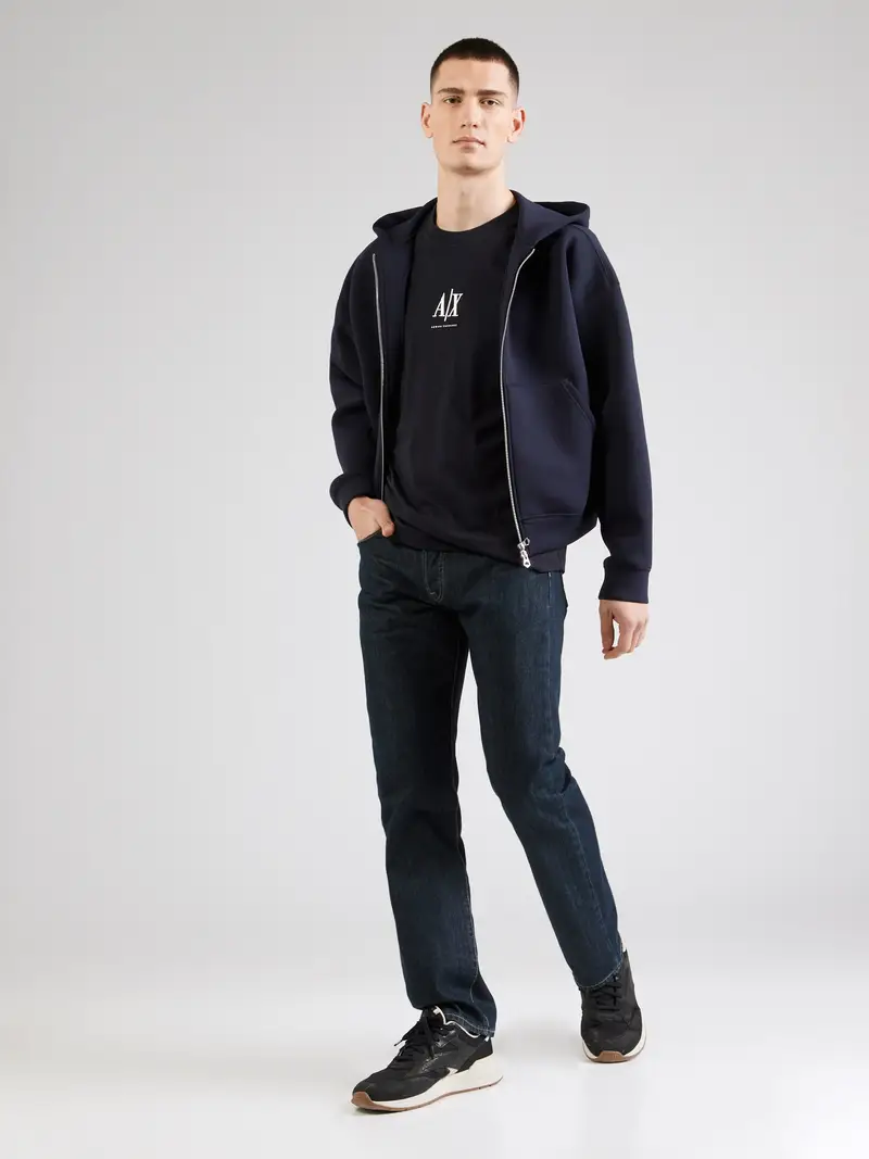 ARMANI EXCHANGE Maglietta blu notte / bianco miniatura 3