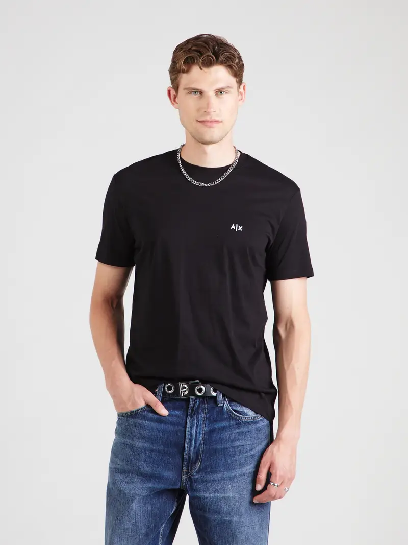 ARMANI EXCHANGE Maglietta nero / bianco miniatura 2
